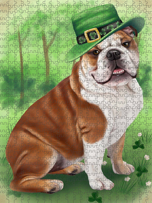 St. Patricks Day Irish Portrait Bulldog Puzzle with Photo Tin PUZL50430