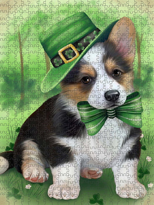 St. Patricks Day Irish Portrait Corgie Dog Puzzle with Photo Tin PUZL50550