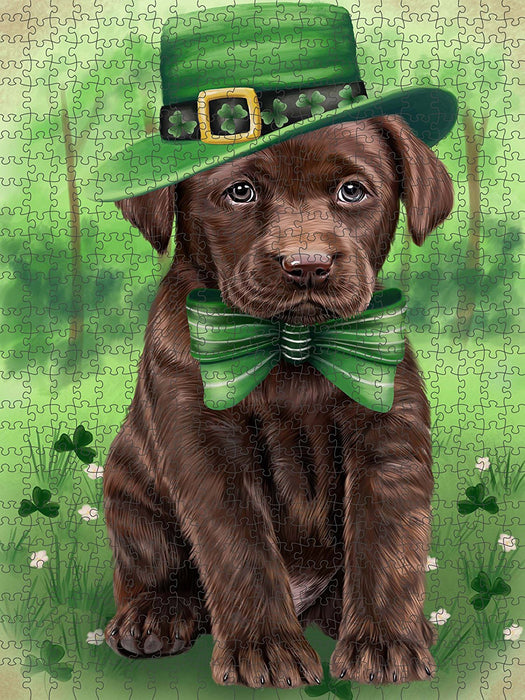 St. Patricks Day Irish Portrait Labrador Retriever Dog Puzzle with Photo Tin PUZL50664