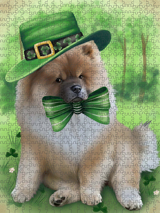 St. Patricks Day Irish Portrait Chow Chow Dog Puzzle with Photo Tin PUZL50529