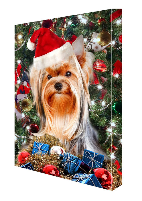 Yorkshire Terrier Dog Christmas Canvas 18 x 24