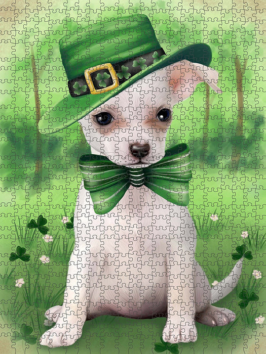 St. Patricks Day Irish Portrait Chihuahua Dog Puzzle with Photo Tin PUZL50511