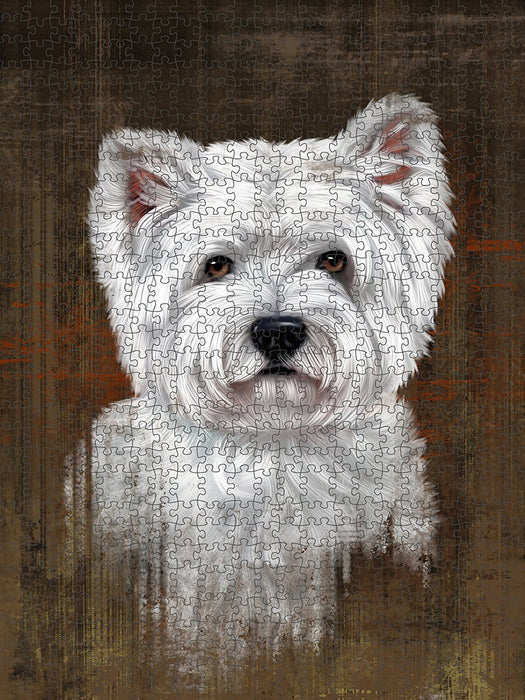 Rustic West Highland White Terrier Dog Puzzle with Photo Tin PUZL48672