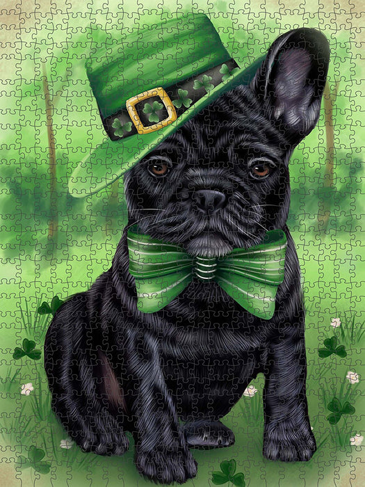 St. Patricks Day Irish Portrait French Bulldog Puzzle with Photo Tin PUZL50589