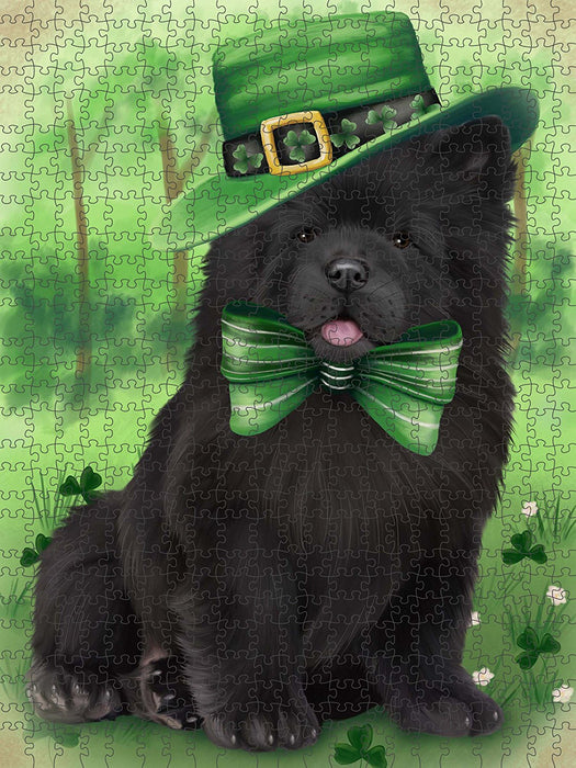 St. Patricks Day Irish Portrait Chow Chow Dog Puzzle with Photo Tin PUZL50532