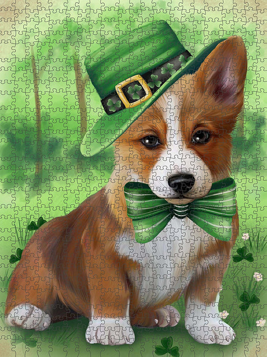 St. Patricks Day Irish Portrait Corgie Dog Puzzle with Photo Tin PUZL50547