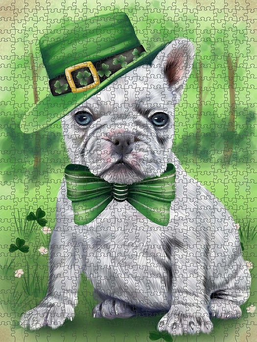 St. Patricks Day Irish Portrait French Bulldog Puzzle with Photo Tin PUZL50583