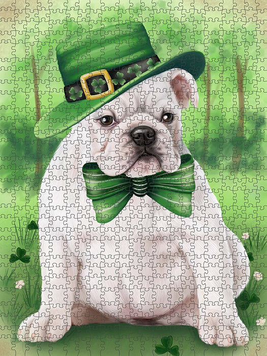 St. Patricks Day Irish Portrait Bulldog Puzzle with Photo Tin PUZL50442