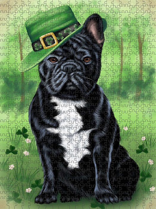 St. Patricks Day Irish Portrait French Bulldog Puzzle with Photo Tin PUZL50577