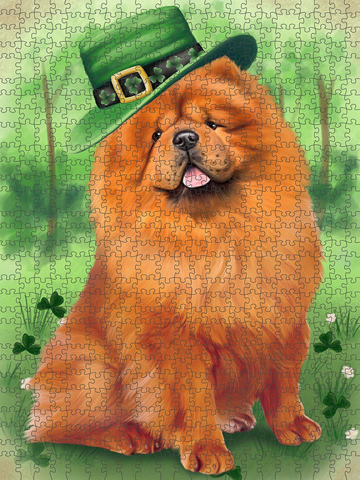 St. Patricks Day Irish Portrait Chow Chow Dog Puzzle with Photo Tin PUZL50523