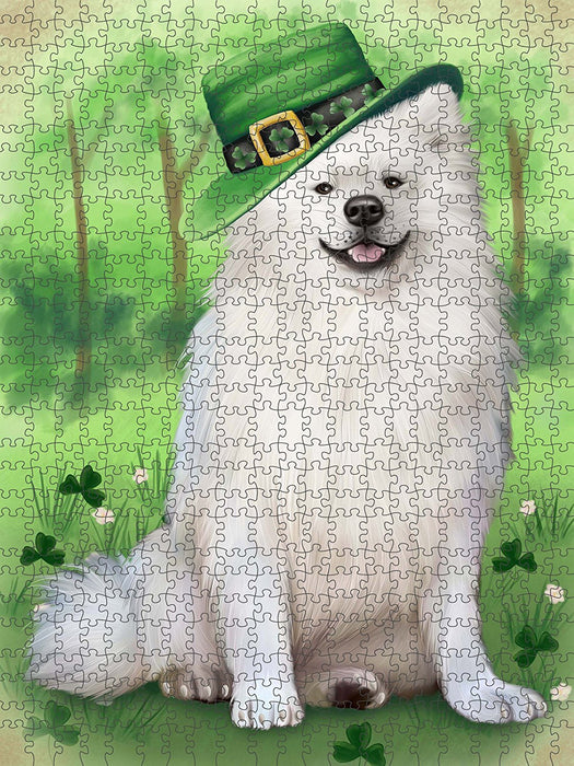 St. Patricks Day Irish Portrait American Eskimo Dog Puzzle with Photo Tin PUZL49203