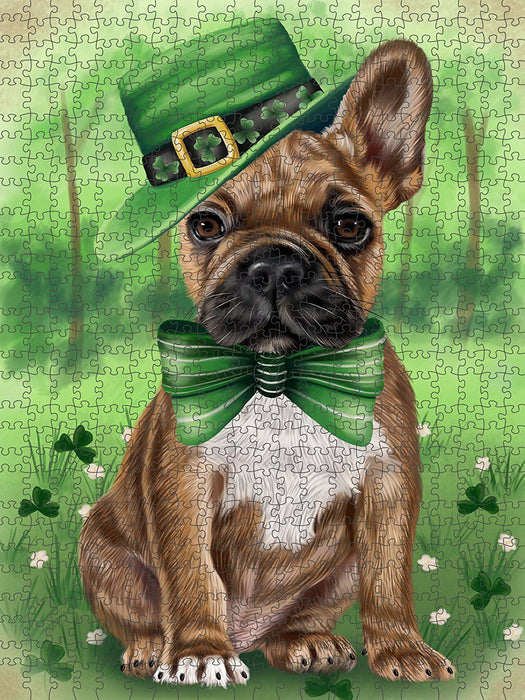 St. Patricks Day Irish Portrait French Bulldog Puzzle with Photo Tin PUZL50586