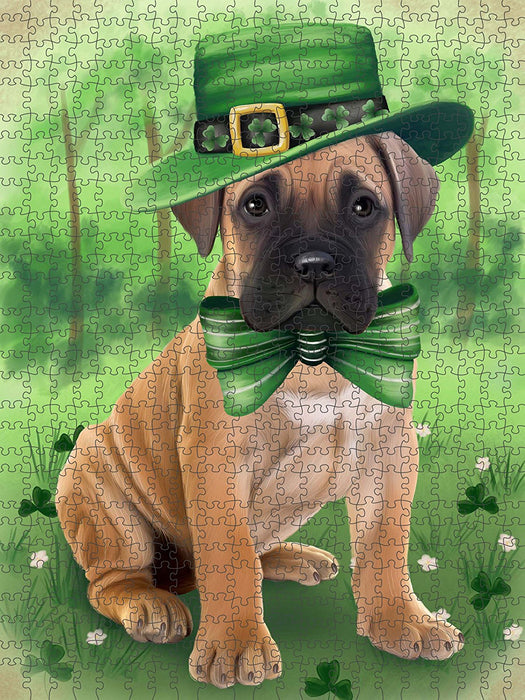 St. Patricks Day Irish Portrait Bullmastiff Dog Puzzle with Photo Tin PUZL50454