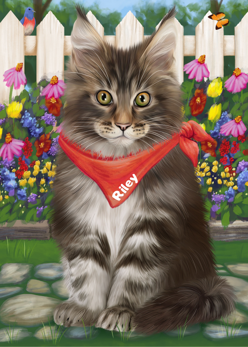 Custom Digital Painting Art Photo Personalized Dog Cat in Spring Floral Background