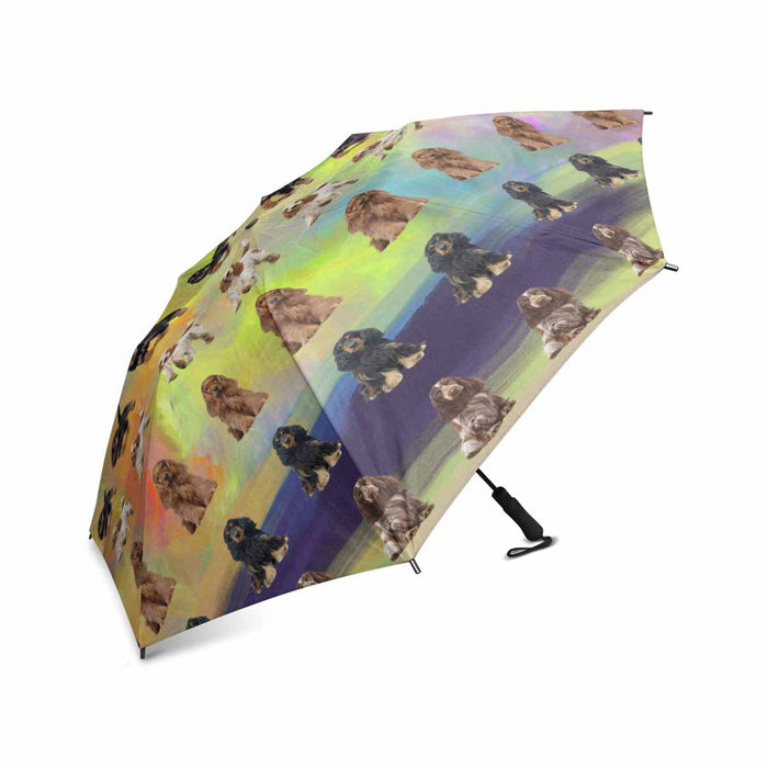 Cocker Spaniel Dogs  Semi-Automatic Foldable Umbrella