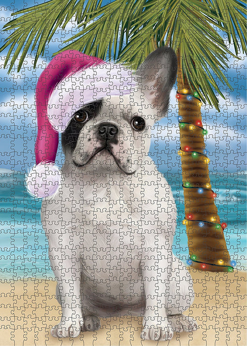 Summertime French Bulldog on Beach Christmas Puzzle with Photo Tin PUZL1260