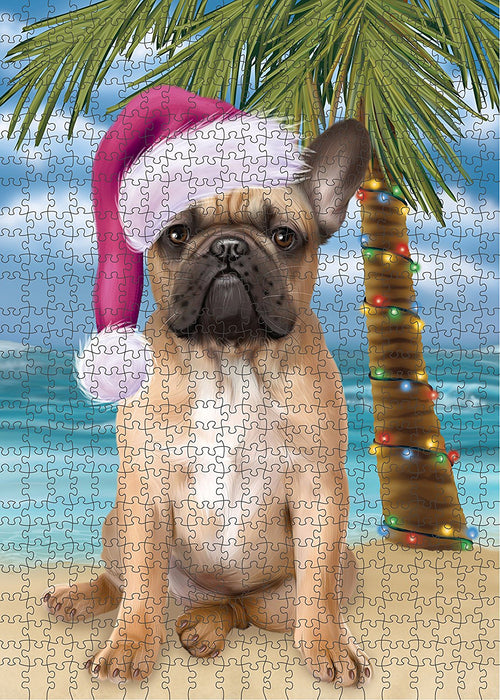 Summertime French Bulldog on Beach Christmas Puzzle with Photo Tin PUZL1257