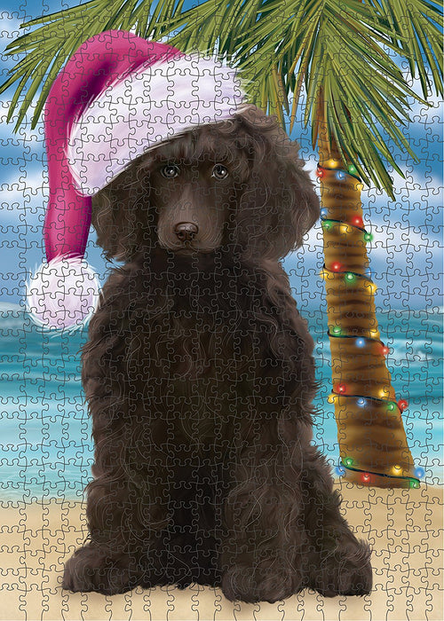 Summertime Poodle Dog on Beach Christmas Puzzle  PUZL1344