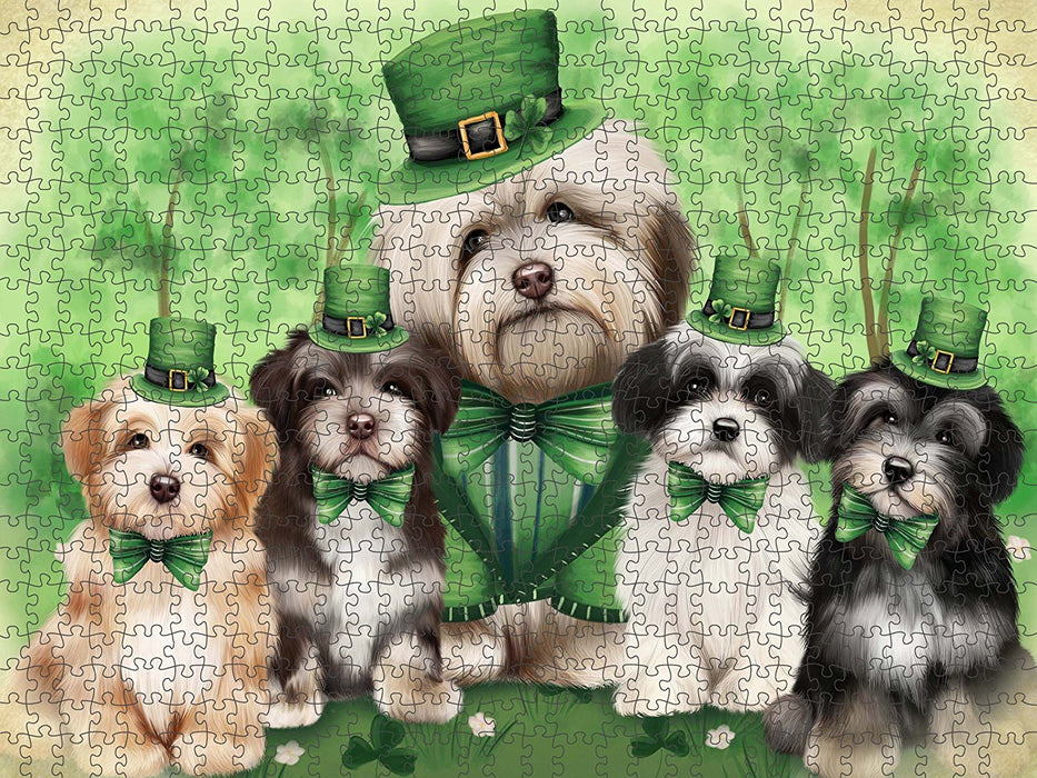 St. Patricks Day Irish Family Portrait Havanese Dogs Puzzle with Photo Tin PUZL50631