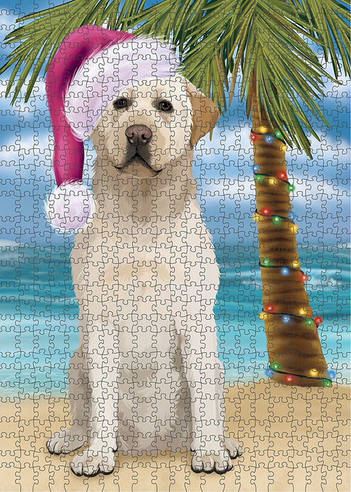 Summertime Labrador Dog on Beach Christmas Puzzle with Photo Tin PUZL1290