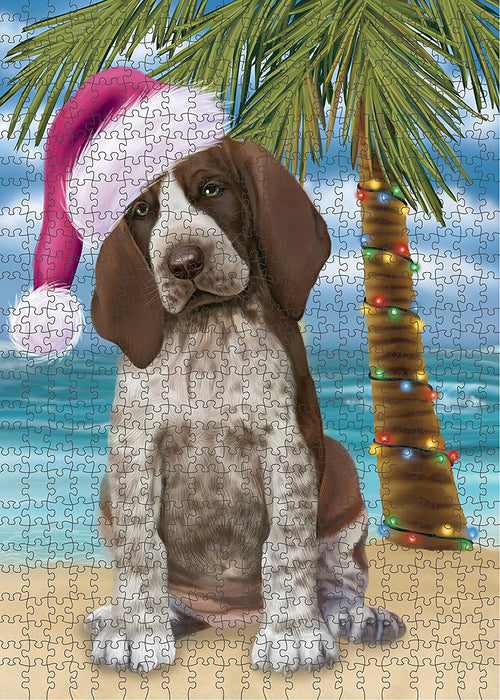 Summertime Bracco Italiano Puppy on Beach Christmas Puzzle with Photo Tin PUZL1182