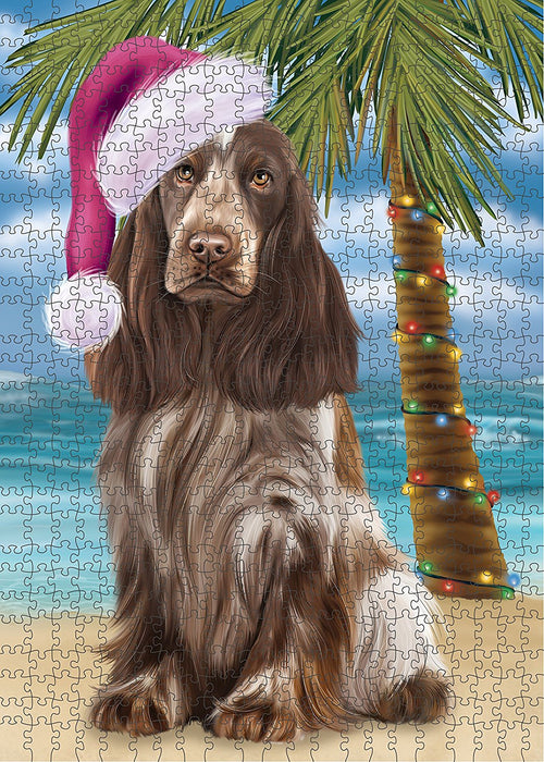Summertime Cocker Spaniel Dog on Beach Christmas Puzzle with Photo Tin PUZL1224