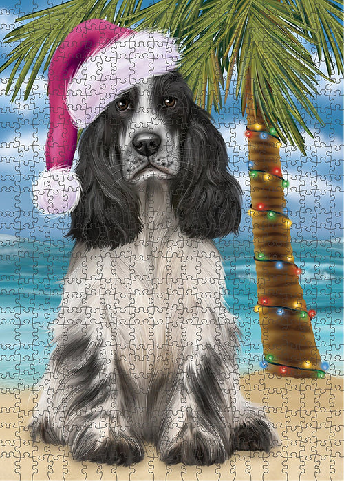 Summertime Cocker Spaniel Dog on Beach Christmas Puzzle with Photo Tin PUZL1221