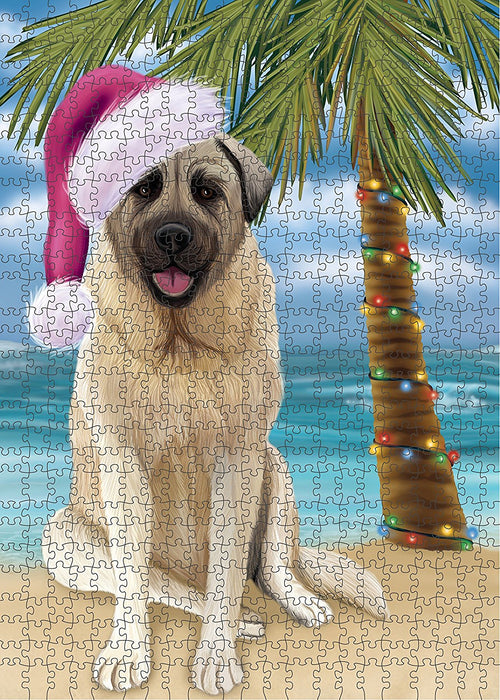 Summertime Anatolian Shepherd Adult Dog on Beach Christmas Puzzle with Photo Tin PUZL1128