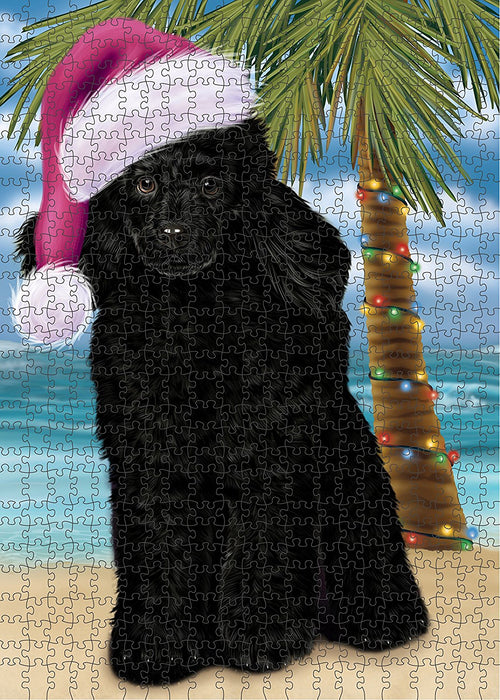 Summertime Poodle Dog on Beach Christmas Puzzle with Photo Tin PUZL1335