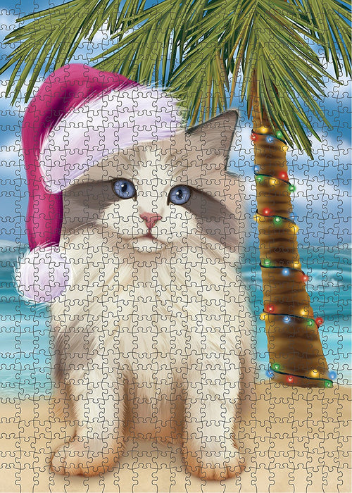 Summertime Ragdoll Kitten on Beach Christmas Puzzle  PUZL1353