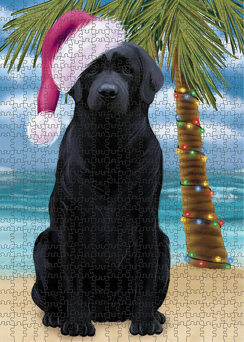 Summertime Labrador Dog on Beach Christmas Puzzle with Photo Tin PUZL1296