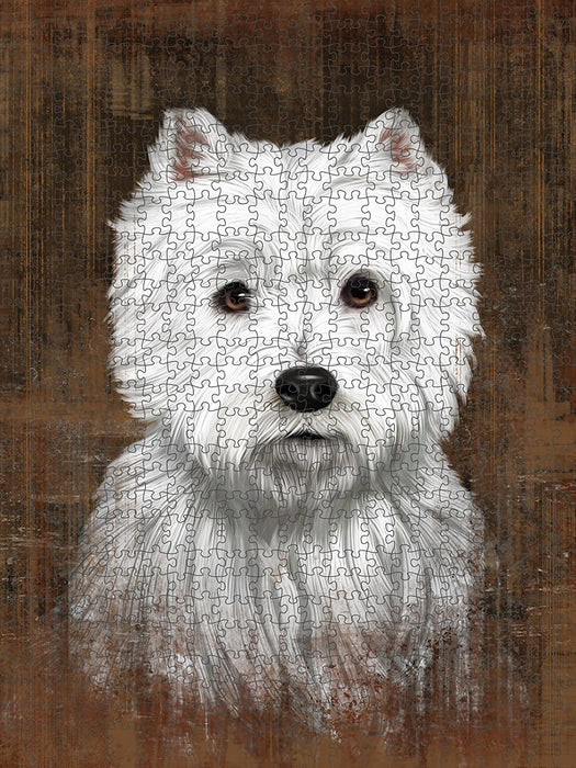 Rustic West Highland White Terrier Dog Puzzle with Photo Tin PUZL48657