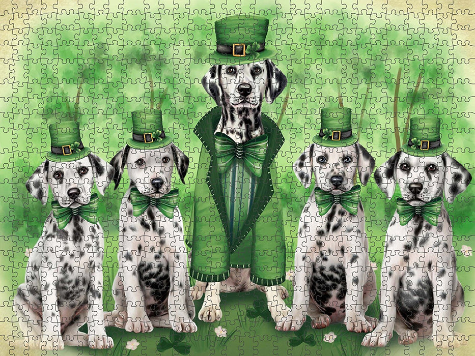 St. Patricks Day Irish Family Portrait Dalmatians Dog Puzzle with Photo Tin PUZL50562