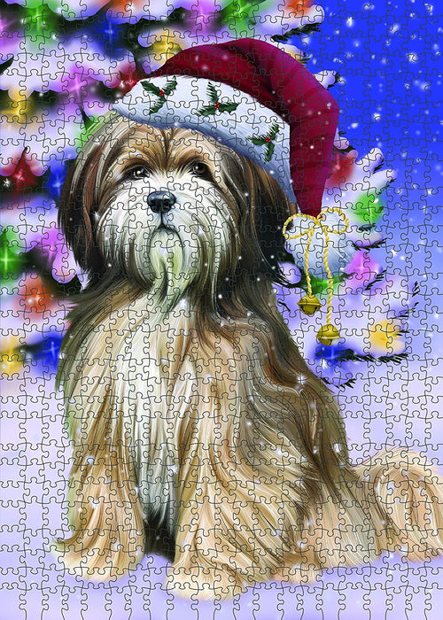 Winter Wonderland Tibetan Terrier Adult Dog Christmas Puzzle  PUZL1077