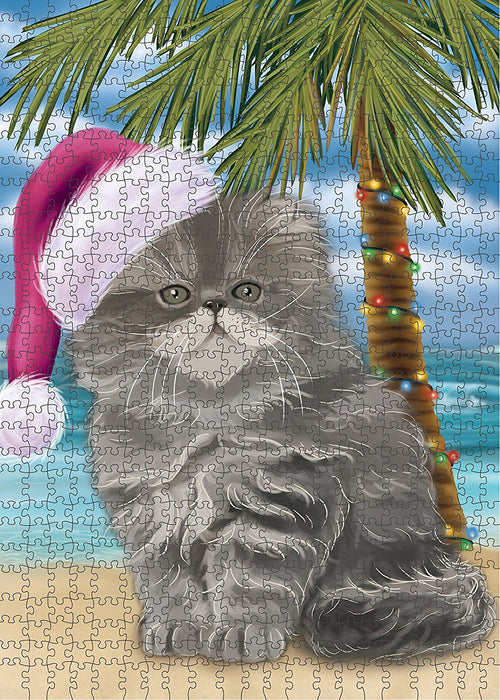Summertime Persian Cat on Beach Christmas Puzzle with Photo Tin PUZL1308