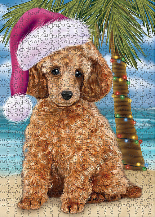 Summertime Poodle Dog on Beach Christmas Puzzle  PUZL1332