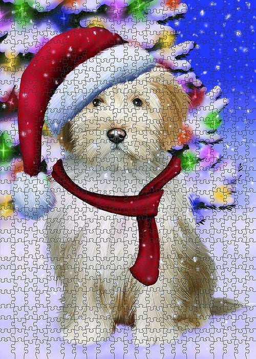 Winter Wonderland Tibetan Terrier Puppy Christmas Puzzle  PUZL1080