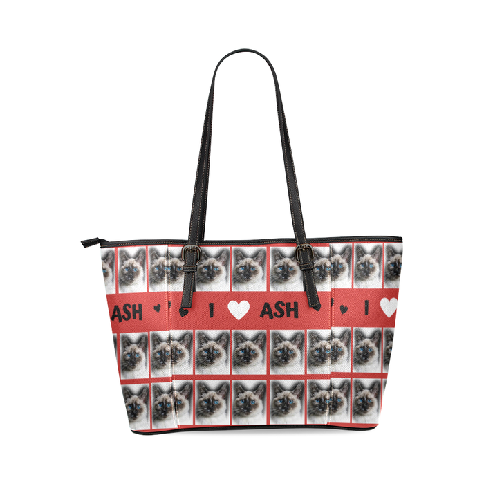 Custom Add Your Photo Here PET Dog Cat Photos on Euramerican Tote Bag Large