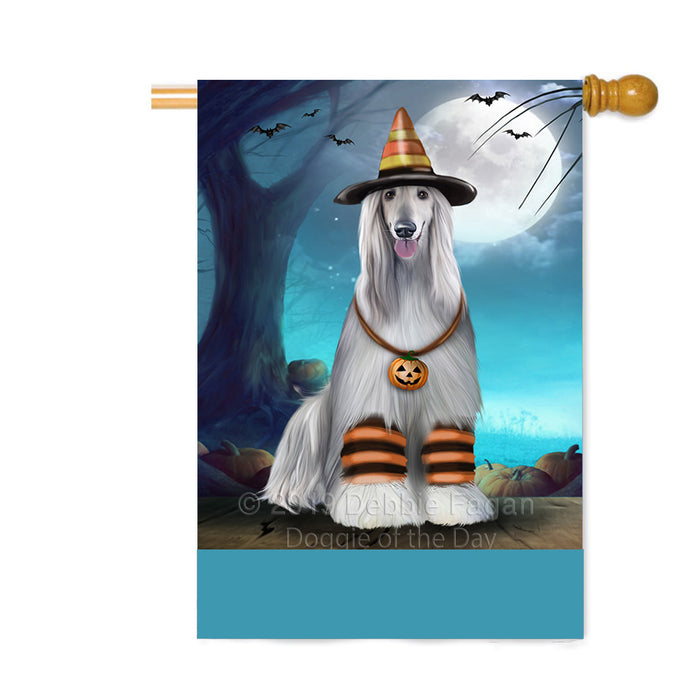 Personalized Happy Halloween Trick or Treat Afghan Hound Dog Candy Corn Custom House Flag FLG64081