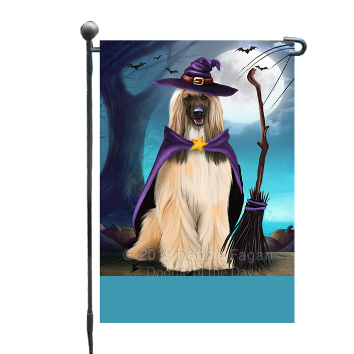 Personalized Happy Halloween Trick or Treat Afghan Hound Dog Witch Custom Garden Flag GFLG64555