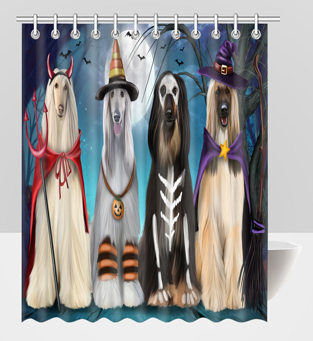 Halloween Trick or Teat Afghan Hound Dogs Shower Curtain