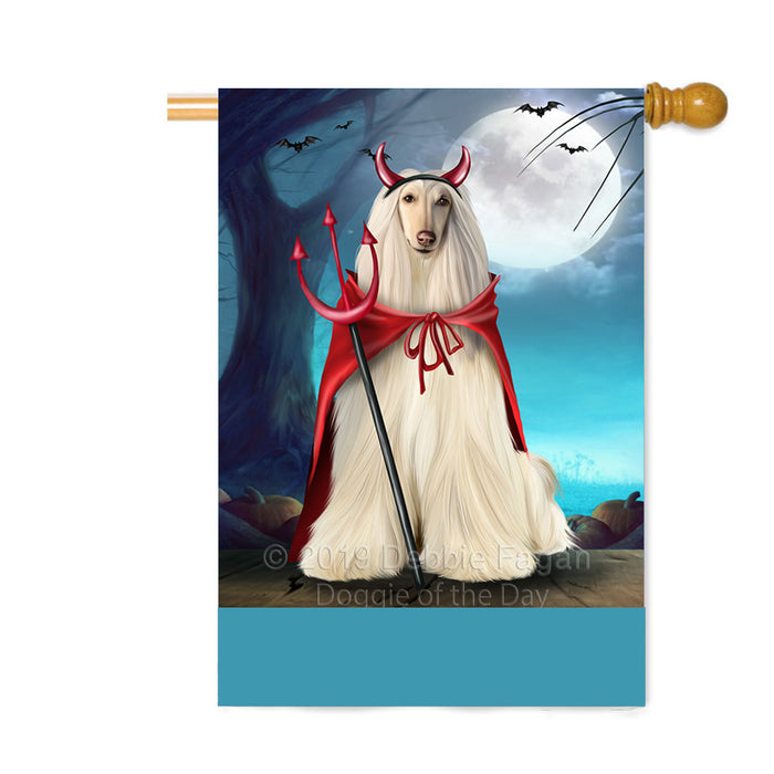 Personalized Happy Halloween Trick or Treat Afghan Hound Dog Devil Custom House Flag FLG64136