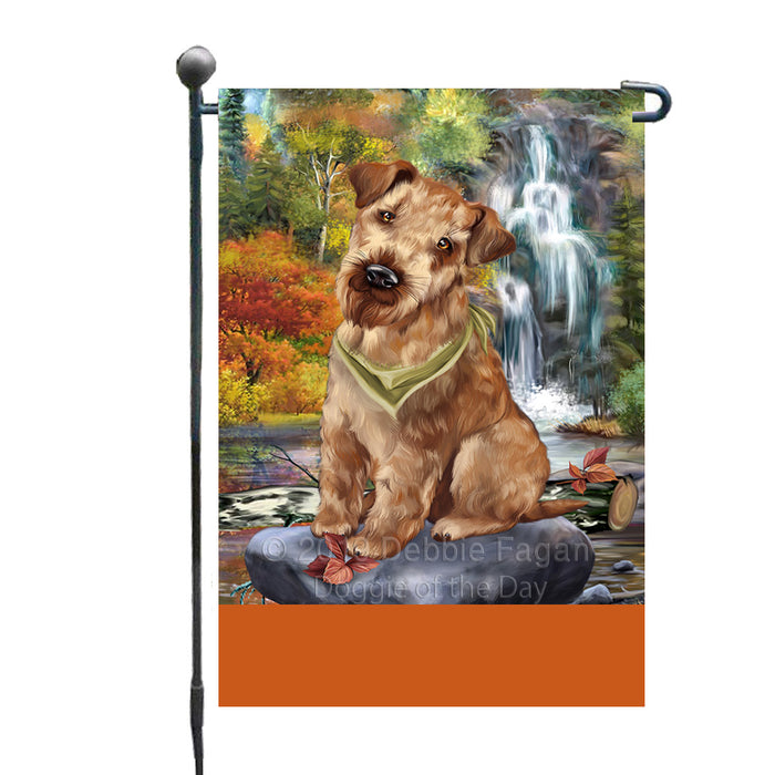 Personalized Scenic Waterfall Airedale Dog Custom Garden Flags GFLG-DOTD-A60817