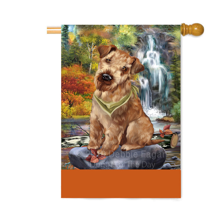Personalized Scenic Waterfall Airedale Dog Custom House Flag FLG-DOTD-A60873