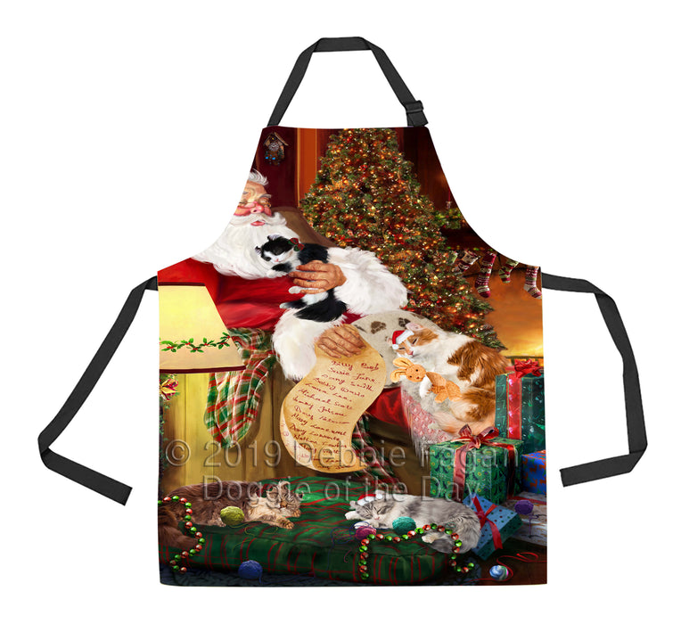 Santa Sleeping with American Curl Cats Apron