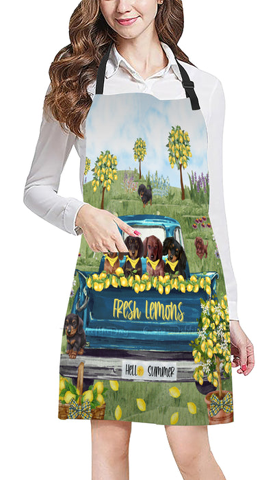 Country Fresh Lemons Dachshund Dogs Cooking Kitchen Adjustable Apron