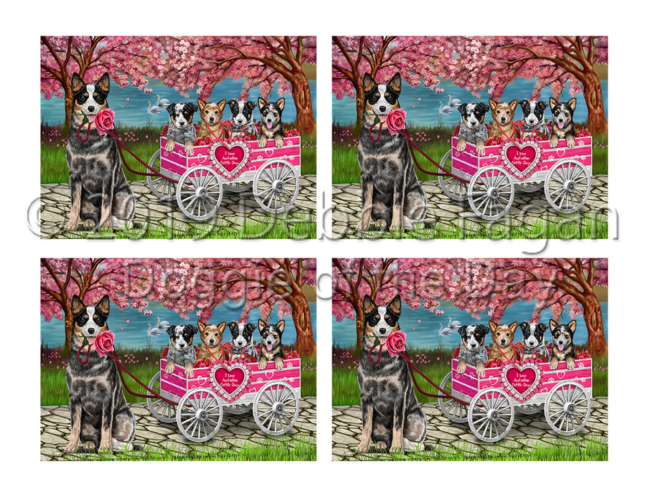 I Love Australian Cattle Dogs in a Cart Placemat