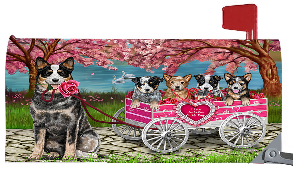 I Love Australian Cattle Dogs in a Cart Magnetic Mailbox Cover MBC48528