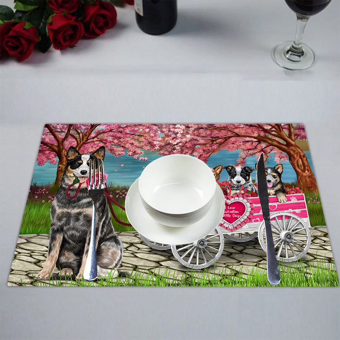 I Love Australian Cattle Dogs in a Cart Placemat