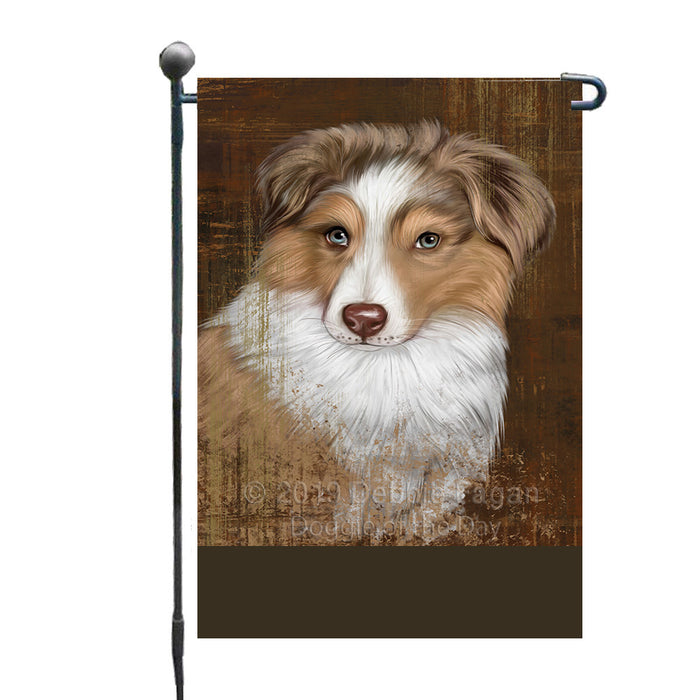 Personalized Rustic Australian Shepherd Dog Custom Garden Flag GFLG63402